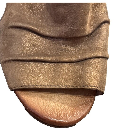 Miz Mooz Leather Peep-Toe Heeled Sandals EU 39 US 8.5 Shimmery Tan - Picture 6 of 11